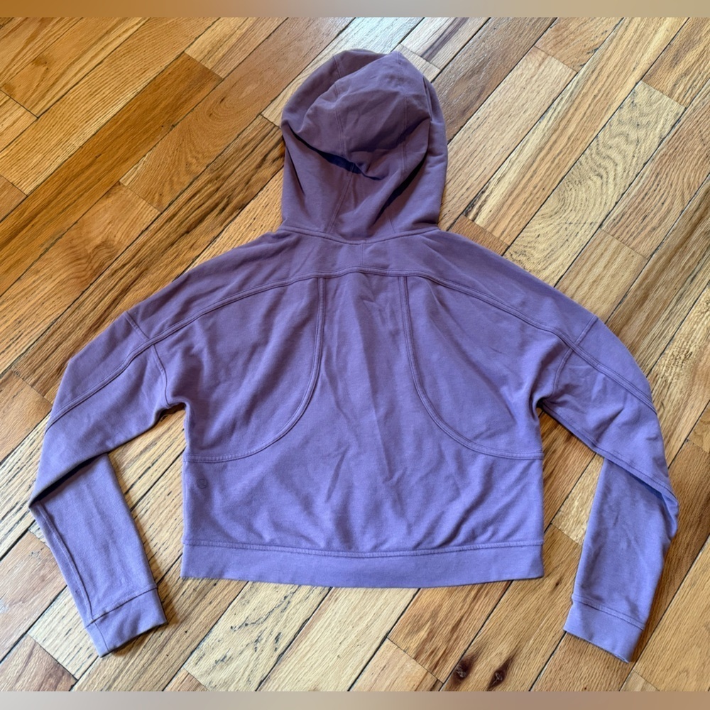 Lululemon Loungeful Cropped Hoodie Sweatshirt Women’s Size 4 Purple - Picture 6 of 13